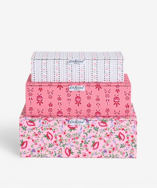ストレージボックス 3個セットPink Floral（収納グッズ）｜Cath