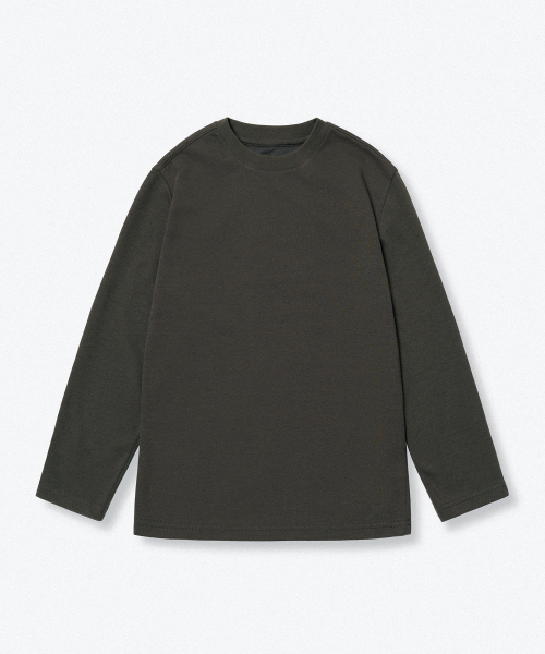 MUSINSA STANDARD KIDS（ムシンサスタンダードキッズ）の「[ヒートタンダード] クルーネック長袖Tシャツ [ガンメタル]（Tシャツ/カットソー・レディース・その他・110/120/130/140/150/160）」の3枚目の写真