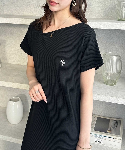 U.S. POLO ASSN.(ユーエスポロアッスン)の「GeeRA別注【U.S. POLO ASSN.】全骨格細見え!アシメネックリブカットソーワンピース(ワンピース・レディース・ブラック/チャコール・SMALL/MEDIUM/LARGE/X-LARGE)」の20枚目の写真