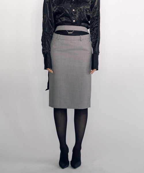 KEISUKEYOSHIDA（ケイスケヨシダ）の「Midi Skirt（スカート・レディース・ライトグレー・M/S）」の2枚目の写真