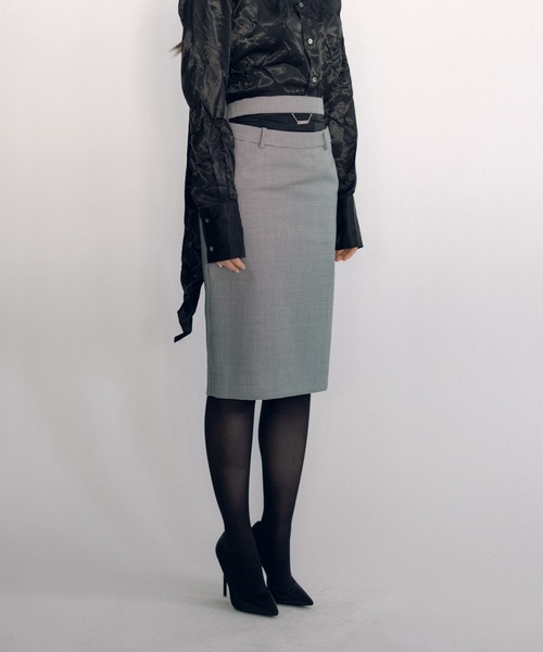 KEISUKEYOSHIDA（ケイスケヨシダ）の「Midi Skirt（スカート・レディース・ライトグレー・M/S）」の3枚目の写真