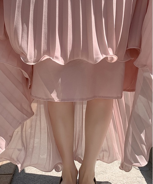 ＆soiree（アンドソワレ）の「ウエストゴムプリーツフレアスカート（スカート・レディース・ラベンダー/アイボリー/ピンク/サックスブルー/ブラック・FREE）」の9枚目の写真
