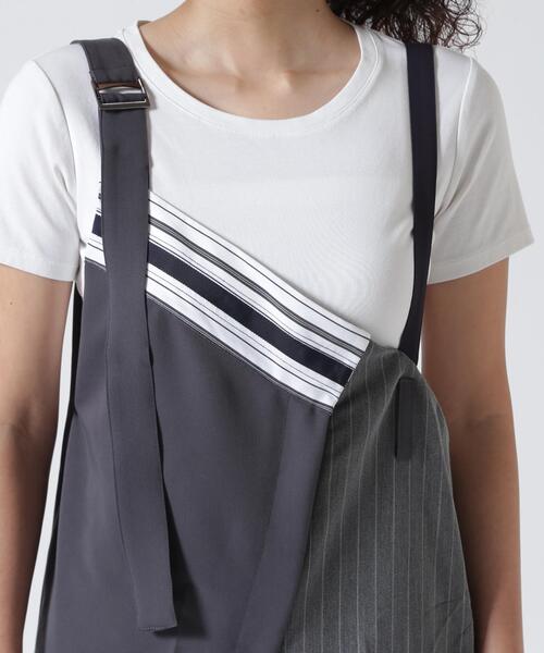 AULA AILA（アウラアイラ）の「AULA AILA（アウラアイラ）別注アシンメトリーサロペット（サロペット/オーバーオール・レディース・グレー/ブラック・0/1）」の16枚目の写真