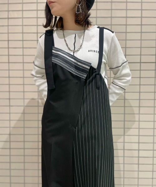 AULA AILA（アウラアイラ）の「AULA AILA（アウラアイラ）別注アシンメトリーサロペット（サロペット/オーバーオール・レディース・グレー/ブラック・0/1）」の21枚目の写真