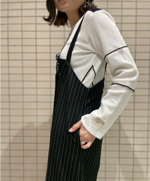 AULA AILA（アウラアイラ）の「AULA AILA（アウラアイラ）別注アシンメトリーサロペット（サロペット/オーバーオール・レディース・グレー/ブラック・0/1）」の22枚目の写真