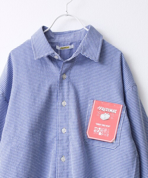 FREDY MAC（フレディーマック）の「【FREDYMAC/フレディマック】シアサッカーチェックシャツ（シャツ/ブラウス・メンズ・ブラック系その他/ブルー系その他/グリーン系その他・M/L）」の4枚目の写真