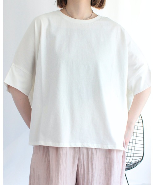 amini(アミニ)の「ドルマンワイドカットソー(Tシャツ/カットソー・レディース・ブラック/チャコールグレー/オフホワイト/ミント・MEDIUM)」の1枚目の写真