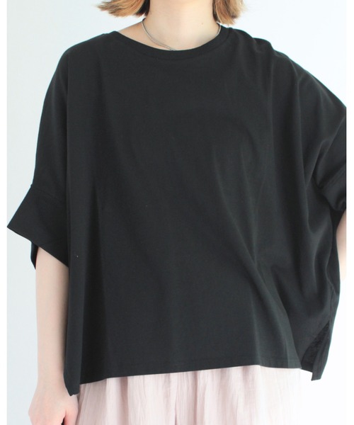 amini(アミニ)の「ドルマンワイドカットソー(Tシャツ/カットソー・レディース・ブラック/チャコールグレー/オフホワイト/ミント・MEDIUM)」の2枚目の写真
