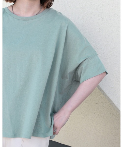 amini(アミニ)の「ドルマンワイドカットソー(Tシャツ/カットソー・レディース・ブラック/チャコールグレー/オフホワイト/ミント・MEDIUM)」の5枚目の写真