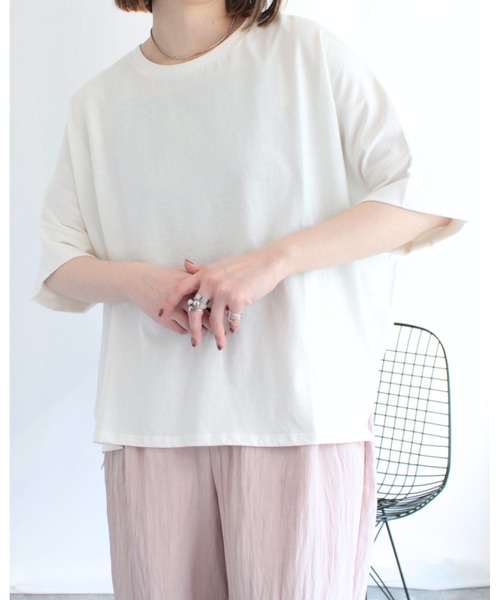 amini(アミニ)の「ドルマンワイドカットソー(Tシャツ/カットソー・レディース・ブラック/チャコールグレー/オフホワイト/ミント・MEDIUM)」の8枚目の写真