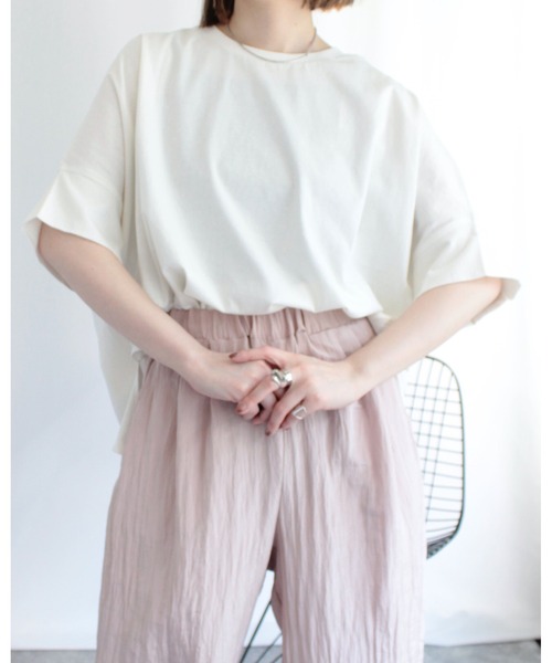 amini(アミニ)の「ドルマンワイドカットソー(Tシャツ/カットソー・レディース・ブラック/チャコールグレー/オフホワイト/ミント・MEDIUM)」の12枚目の写真