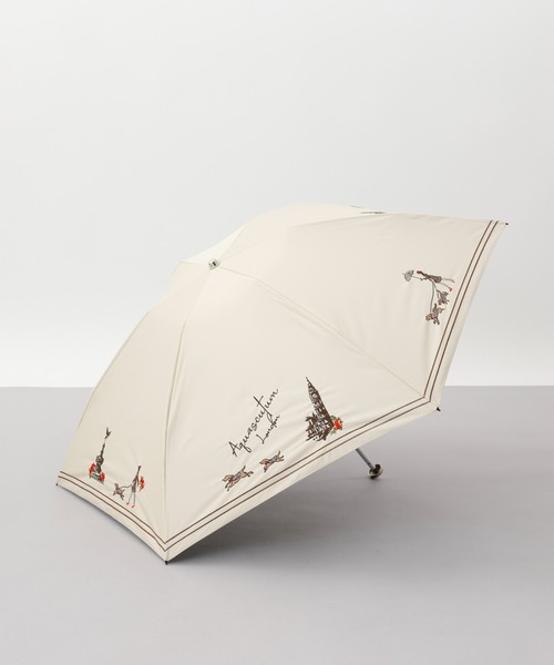 Aquascutum(アクアスキュータム)の「【 Aquascutum (アクアスキュータム)】 LONDONガールと英国犬 晴雨兼用パラソル(折りたたみ傘)(折りたたみ傘・レディース・ネイビー/ベージュ/ピンク/サックスブルー・FREE)」の2枚目の写真