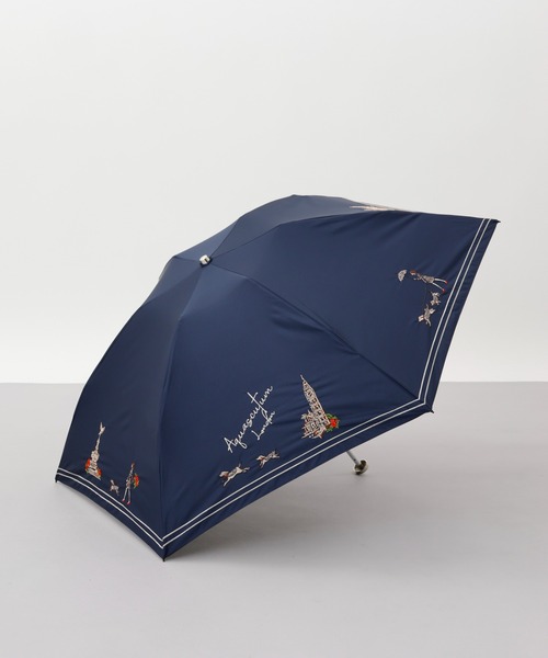 Aquascutum(アクアスキュータム)の「【 Aquascutum (アクアスキュータム)】 LONDONガールと英国犬 晴雨兼用パラソル(折りたたみ傘)(折りたたみ傘・レディース・ネイビー/ベージュ/ピンク/サックスブルー・FREE)」の3枚目の写真