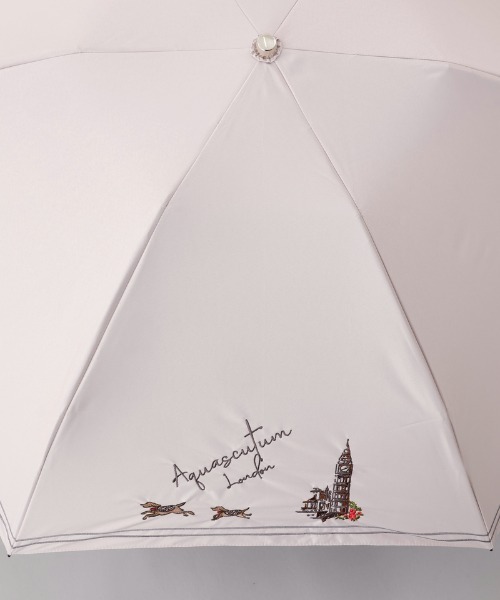Aquascutum(アクアスキュータム)の「【 Aquascutum (アクアスキュータム)】 LONDONガールと英国犬 晴雨兼用パラソル(折りたたみ傘)(折りたたみ傘・レディース・ネイビー/ベージュ/ピンク/サックスブルー・FREE)」の5枚目の写真
