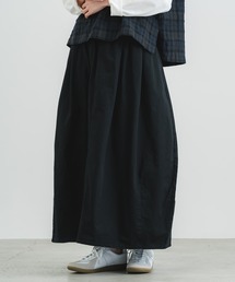 ビンテージワッシャー綿麻カルゼラックダーツスカート