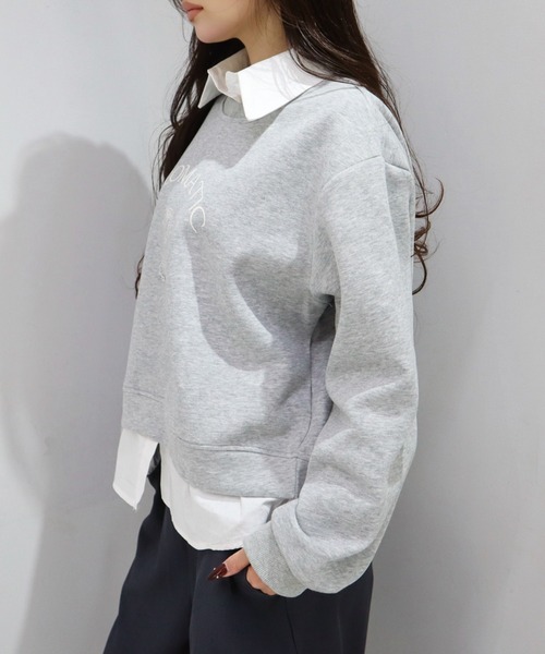CECIL McBEE（セシルマクビー）の「シャツドッキングプルオーバー（スウェット・レディース・アイボリー/グレー・MEDIUM）」の4枚目の写真