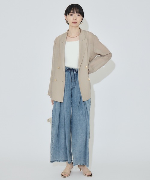 Paradise Picnic（パラダイスピクニック）の「33℃ タックテンセルワイドパンツ（デニムパンツ・レディース・ブルー/ブラック・FREE）」の22枚目の写真