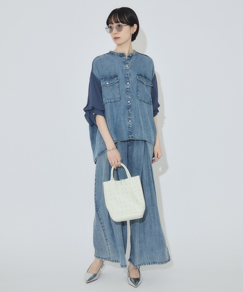 Paradise Picnic（パラダイスピクニック）の「33℃ タックテンセルワイドパンツ（デニムパンツ・レディース・ブルー/ブラック・FREE）」の20枚目の写真