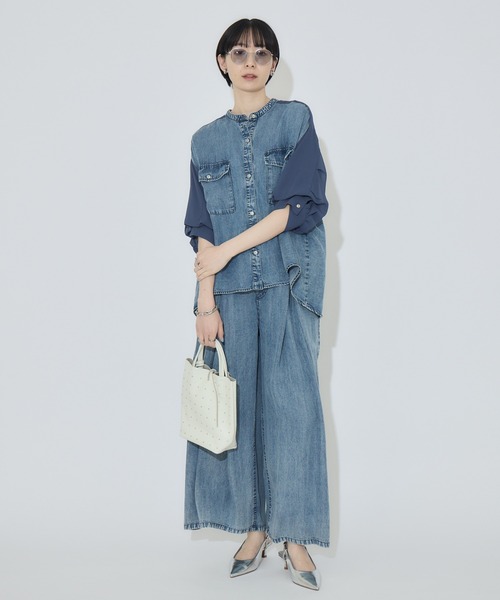 Paradise Picnic（パラダイスピクニック）の「33℃ タックテンセルワイドパンツ（デニムパンツ・レディース・ブルー/ブラック・FREE）」の19枚目の写真