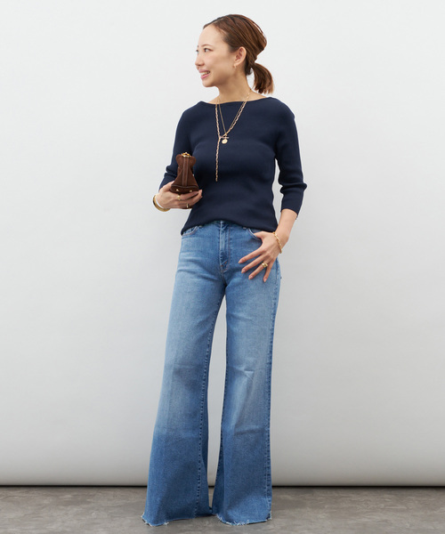 Deuxieme Classe（ドゥーズィエムクラス）の「ICE Rib Boat Neck プルオーバー（ニット/セーター・レディース・ベージュ/ネイビー/グレー・FREE）」の6枚目の写真