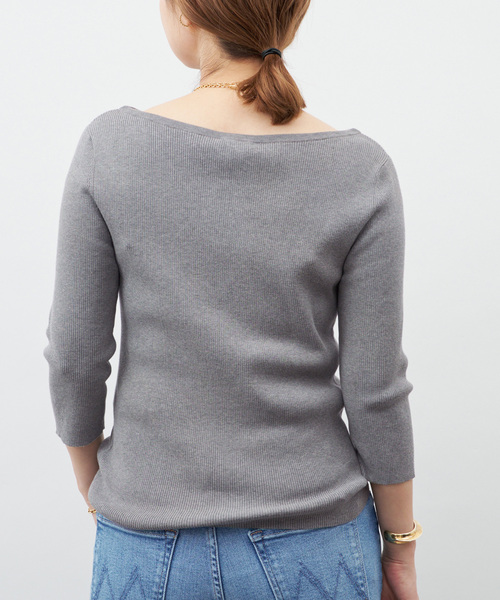 Deuxieme Classe（ドゥーズィエムクラス）の「ICE Rib Boat Neck プルオーバー（ニット/セーター・レディース・ベージュ/ネイビー/グレー・FREE）」の10枚目の写真