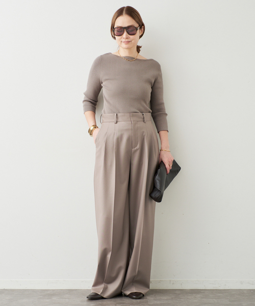 Deuxieme Classe（ドゥーズィエムクラス）の「ICE Rib Boat Neck プルオーバー（ニット/セーター・レディース・ベージュ/ネイビー/グレー・FREE）」の18枚目の写真