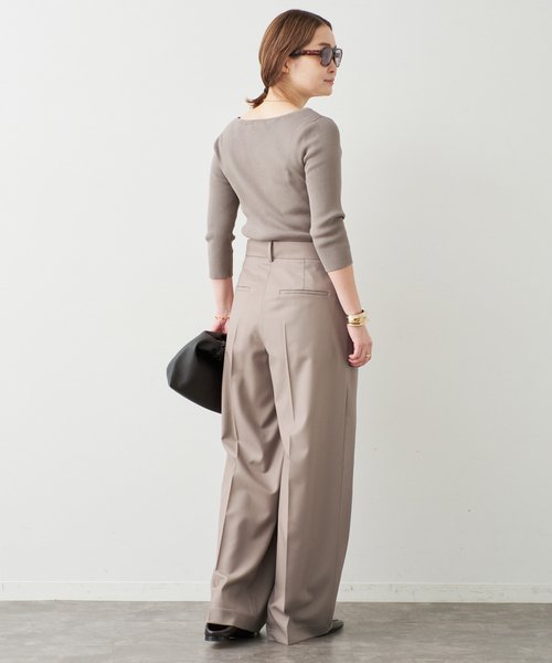 Deuxieme Classe（ドゥーズィエムクラス）の「ICE Rib Boat Neck プルオーバー（ニット/セーター・レディース・ベージュ/ネイビー/グレー・FREE）」の20枚目の写真