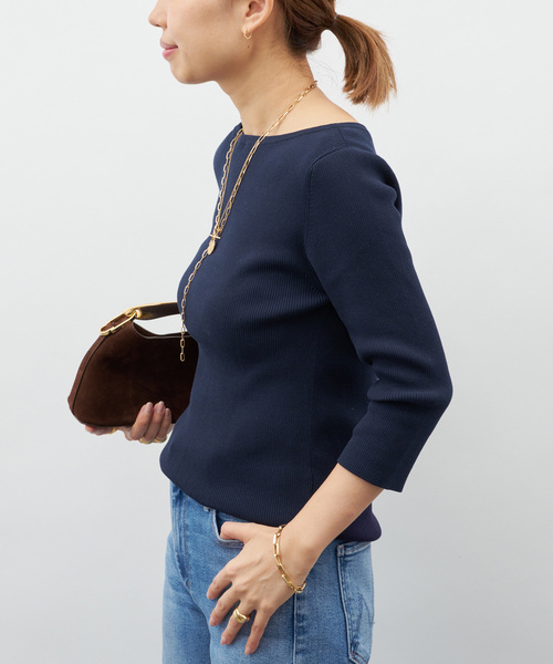 Deuxieme Classe（ドゥーズィエムクラス）の「ICE Rib Boat Neck プルオーバー（ニット/セーター・レディース・ベージュ/ネイビー/グレー・FREE）」の22枚目の写真