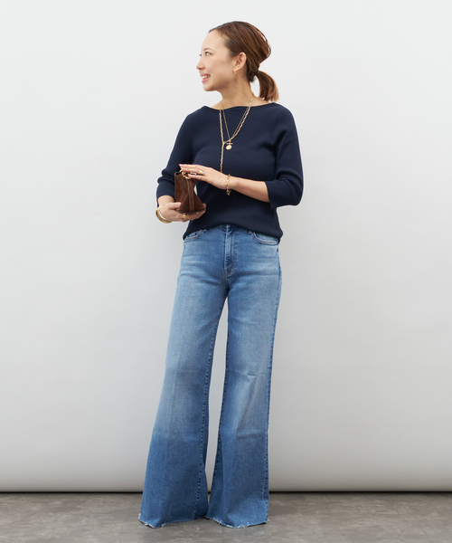 Deuxieme Classe(ドゥーズィエムクラス)の「ICE Rib Boat Neck プルオーバー(ニット/セーター・レディース・ベージュ/ネイビー/グレー・FREE)」の22枚目の写真