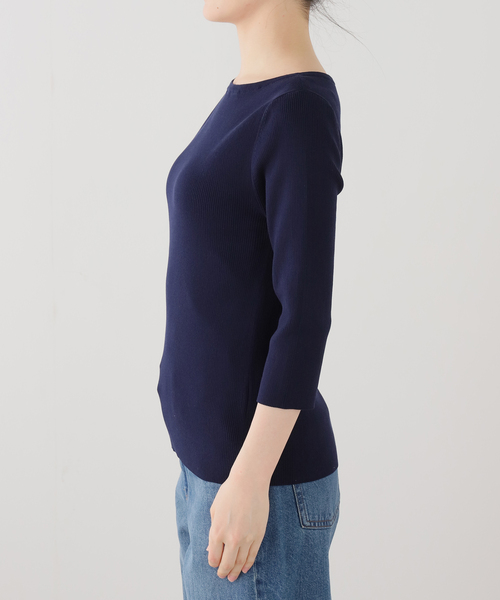 Deuxieme Classe(ドゥーズィエムクラス)の「ICE Rib Boat Neck プルオーバー(ニット/セーター・レディース・ベージュ/ネイビー/グレー・FREE)」の18枚目の写真