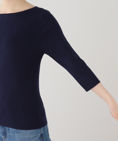 Deuxieme Classe(ドゥーズィエムクラス)の「ICE Rib Boat Neck プルオーバー(ニット/セーター・レディース・ベージュ/ネイビー/グレー・FREE)」の16枚目の写真