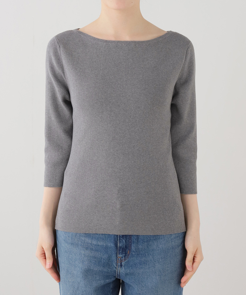 Deuxieme Classe(ドゥーズィエムクラス)の「ICE Rib Boat Neck プルオーバー(ニット/セーター・レディース・ベージュ/ネイビー/グレー・FREE)」の11枚目の写真