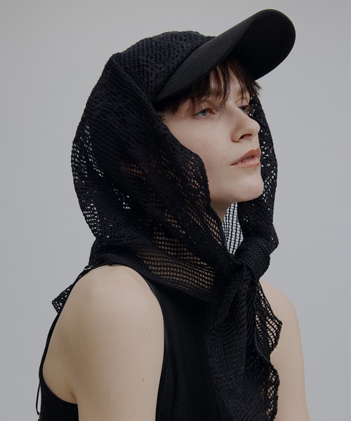 Ameri(アメリ)の「MESH DAMASK EMBROIDERY CAP(キャップ・レディース・ブラック/アイボリー・FREE)」の1枚目の写真