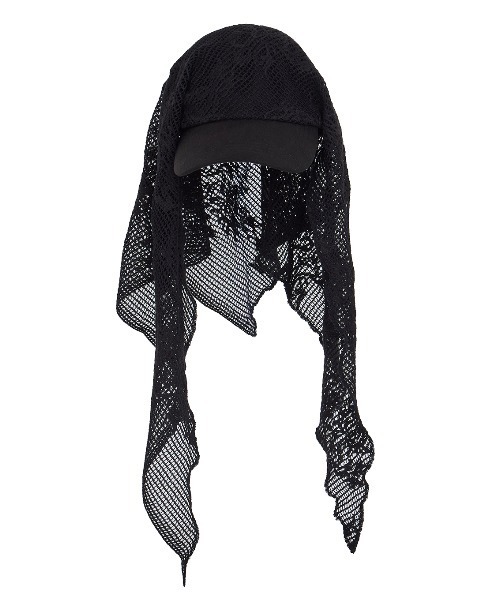 Ameri(アメリ)の「MESH DAMASK EMBROIDERY CAP(キャップ・レディース・ブラック/アイボリー・FREE)」の4枚目の写真