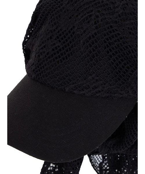 Ameri(アメリ)の「MESH DAMASK EMBROIDERY CAP(キャップ・レディース・ブラック/アイボリー・FREE)」の3枚目の写真