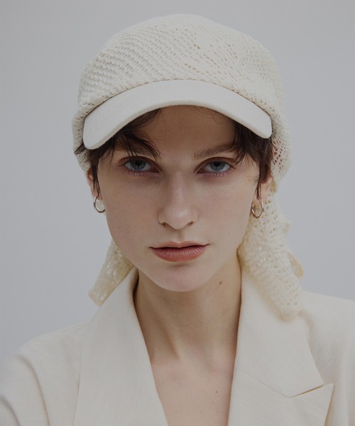 Ameri(アメリ)の「MESH DAMASK EMBROIDERY CAP(キャップ・レディース・ブラック/アイボリー・FREE)」の10枚目の写真