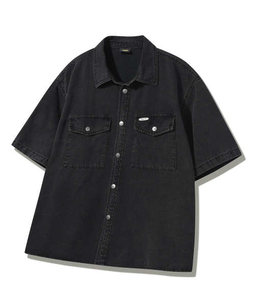JEEP(ジープ)の「DUSTY メタルロゴデニム半袖シャツ (JQ5SHU701GR)(シャツ/ブラウス・レディース・その他・SMALL/MEDIUM/LARGE)」の1枚目の写真