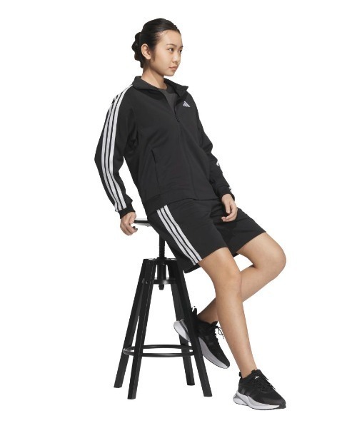 adidas(アディダス)の「アディダス adidas スリーストライプス レギュラーフィット ダブルニットショーツ(その他パンツ・レディース・ブラック×ホワイト/ブラック×ブラック・S/XL/M/L)」の9枚目の写真