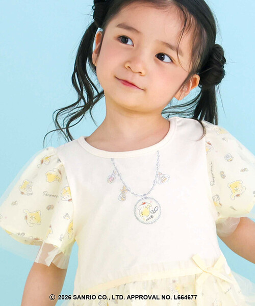 SLAP SLIP（スラップスリップ）の「【シナモロール/ポムポムプリン×SLAPSLIP】総柄プリントふわっとチュールフレアワンピース(90~130cm)（ワンピース・キッズ・ブルー/イエロー・130cm/120cm/90cm/110cm/100cm）」の6枚目の写真