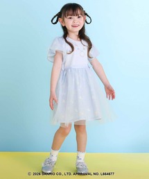 SLAP SLIP（スラップスリップ）の「【シナモロール/ポムポムプリン×SLAPSLIP】総柄プリントふわっとチュールフレアワンピース(90~130cm)（ワンピース）」