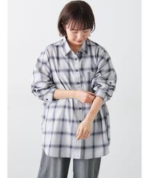 オンブレチェックシアーシャツ