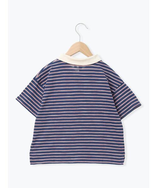Samansa Mos2 Lagom(サマンサモスモスラーゴム)の「マルチボーダーポロシャツ(Tシャツ/カットソー・キッズ・ネイビー/ボルドー・130/95/120/110/100)」の3枚目の写真
