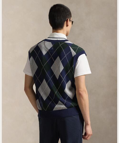 POLO GOLF（ポロ ゴルフ）の「ビッグ フィット パフォーマンス アーガイル セーター ベスト（ベスト・メンズ・グリーン・S/M/L）」の5枚目の写真