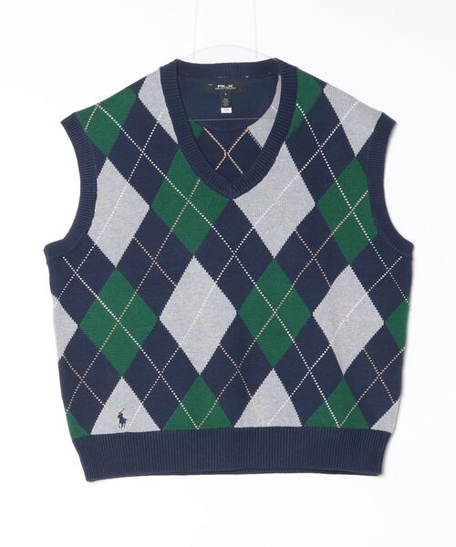 POLO GOLF（ポロ ゴルフ）の「ビッグ フィット パフォーマンス アーガイル セーター ベスト（ベスト・メンズ・グリーン・S/M/L）」の6枚目の写真