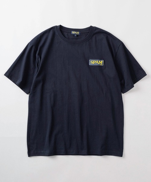 SlashDate（スラッシュデイト）の「【80】SPAM ワンポイント刺繍 バックプリント クルーネックTシャツ/ユニセックス/レディース/メンズ（Tシャツ/カットソー・メンズ・ブルー系その他/グレー系その他/ブラック/ネイビー/ホワイト系その他/ホワイト/グレー/ブラック系その他・L/M）」の9枚目の写真