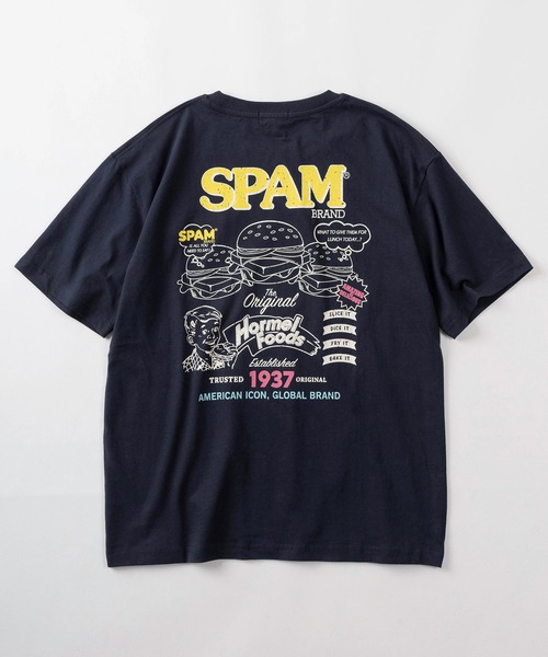 SlashDate（スラッシュデイト）の「【80】SPAM ワンポイント刺繍 バックプリント クルーネックTシャツ/ユニセックス/レディース/メンズ（Tシャツ/カットソー・メンズ・ブルー系その他/グレー系その他/ブラック/ネイビー/ホワイト系その他/ホワイト/グレー/ブラック系その他・L/M）」の10枚目の写真