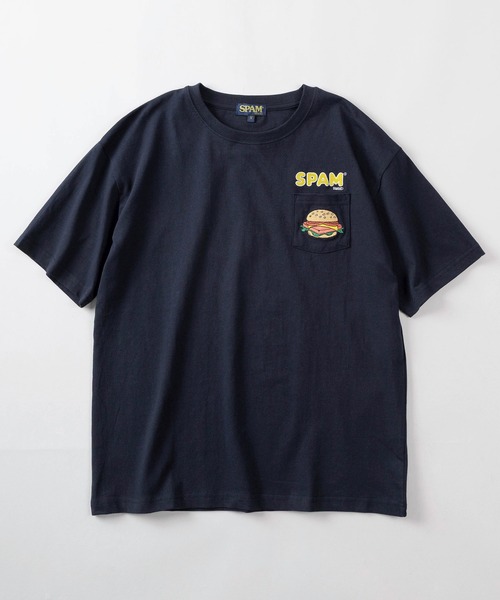 SlashDate（スラッシュデイト）の「【80】SPAM ワンポイント刺繍 バックプリント クルーネックTシャツ/ユニセックス/レディース/メンズ（Tシャツ/カットソー・メンズ・ブルー系その他/グレー系その他/ブラック/ネイビー/ホワイト系その他/ホワイト/グレー/ブラック系その他・L/M）」の13枚目の写真
