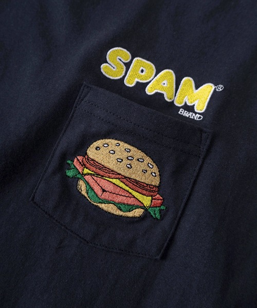 SlashDate（スラッシュデイト）の「【80】SPAM ワンポイント刺繍 バックプリント クルーネックTシャツ/ユニセックス/レディース/メンズ（Tシャツ/カットソー・メンズ・ブルー系その他/グレー系その他/ブラック/ネイビー/ホワイト系その他/ホワイト/グレー/ブラック系その他・L/M）」の15枚目の写真