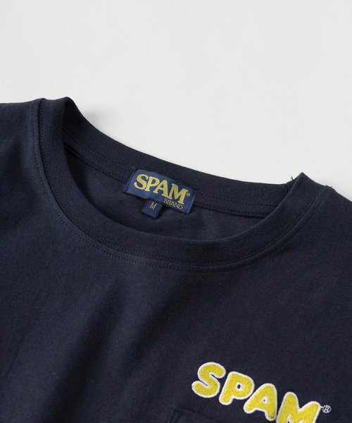 SlashDate（スラッシュデイト）の「【80】SPAM ワンポイント刺繍 バックプリント クルーネックTシャツ/ユニセックス/レディース/メンズ（Tシャツ/カットソー・メンズ・ブルー系その他/グレー系その他/ブラック/ネイビー/ホワイト系その他/ホワイト/グレー/ブラック系その他・L/M）」の17枚目の写真