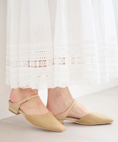 le.coeur blanc（ルクールブラン）の「《WEB限定アイテム》メッシュミュール（パンプス・レディース・アイボリー/ベージュ/シルバー/ブラック・36/39/38/37）」の8枚目の写真